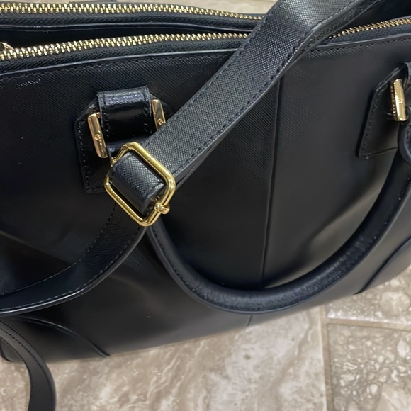 Tory Burch Robinson Double Zip Black leather Tote Bag - Picture 8 of 15